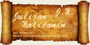 Julijan Malićanin vizit kartica